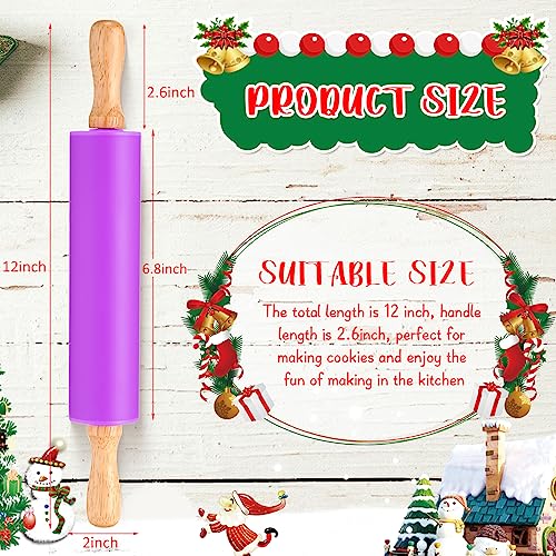 6 Pcs Small Rolling Pin Kids 12 Inch Mini Silicone Rolling Pin