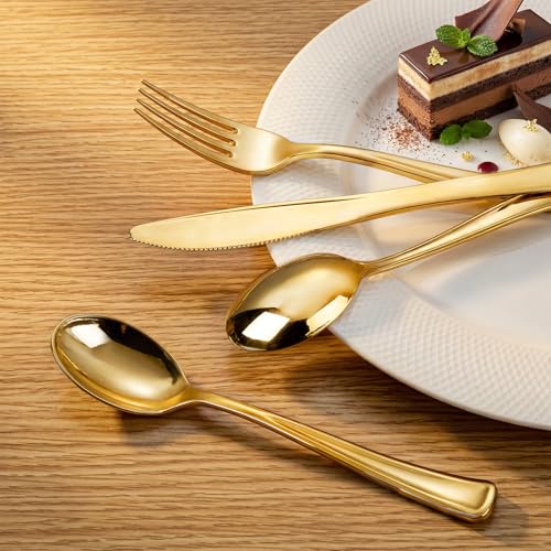 200 Pack Gold Plastic Spoons (200 Count)