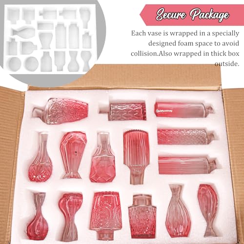 Set of 36 Glass Bud Vases Small Flower Vases for Centerpieces (36 Count)