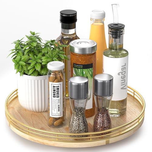 12 Inch Farmhouse Oak Lazy Susan Cabinet Organizer