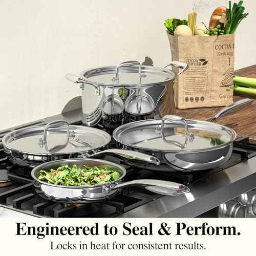 Stainless Steel Frying Pan Set with Lid