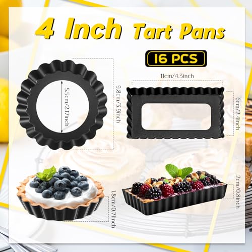 16 Pcs Mini Tart Pans for Baking