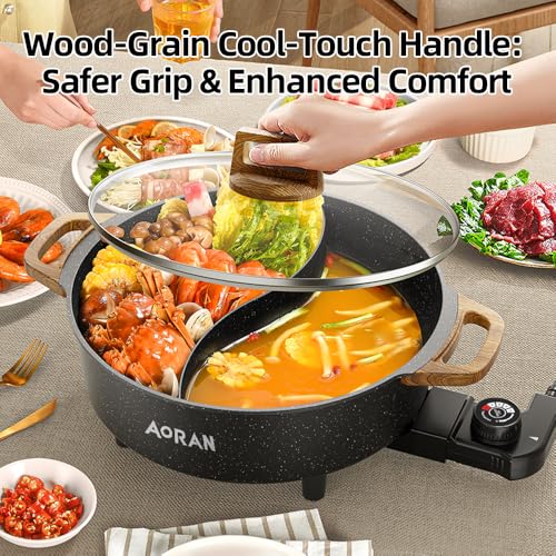 AORAN Electric Hot Pot with Divider