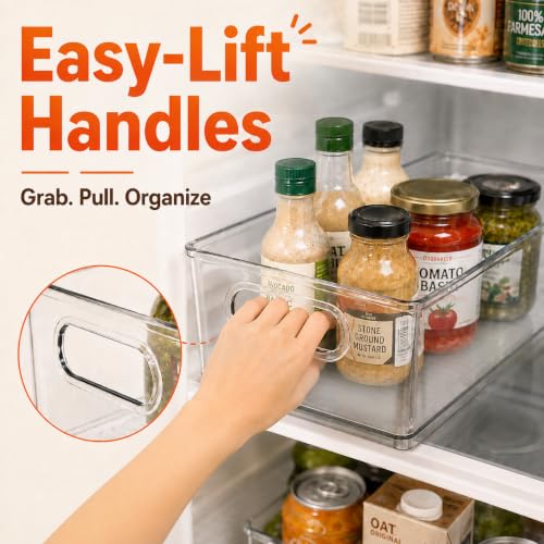 4 Pack Fridge Organizer Bins (4 Count)