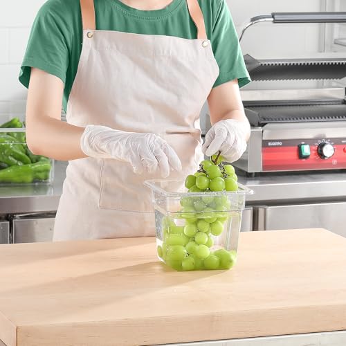 1 6 Size Food Containers 6 Pack 6 Inch Deep Pan Clear BPA free Polycarbonate Stackable Commercial Hotel Pan for Kitchen Business and Food Serving (6 Count)