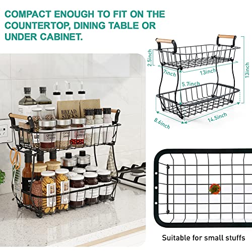 2 Tier Fruit Basket with 2 Banana Hangers