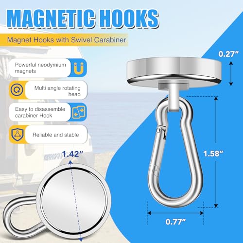 Magnetic Hooks Heavy Duty 150Lbs (4 Count)