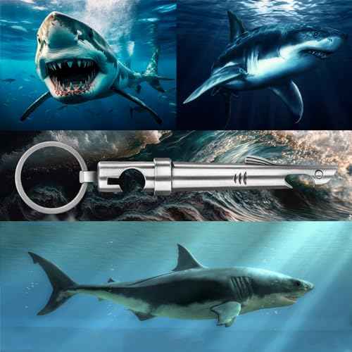 2-in-1 Shark Bottle Opener, Novelty Keychain Corkscrew Wine Opener, Beer Bottle Opener, Wine & Beer Gifts for Men, Father's Day Gifts, Christmas Gifts, Birthday Gifts, Dark Silver