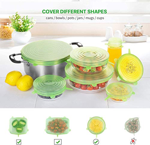 Silicone Stretch Lids for Food Storage in Fridge (6 Count)