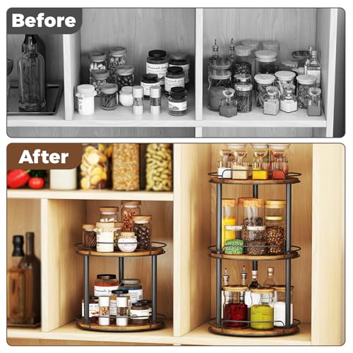 10'' Wood Lazy Susan Turntable Organizer for Cabinet