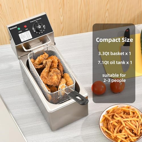 Electric Deep Fryer with Basket for Home Use