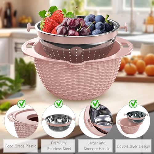 4 1 Colander with Bowl & Spoons Set