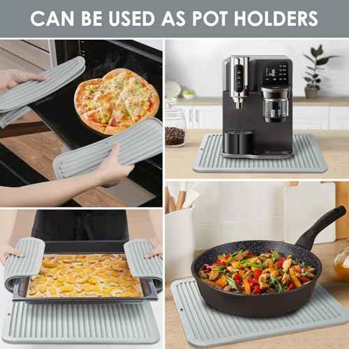 Large Silicone Trivet 16'' X 12'' Silicone Hot Pads for Kitchen Nonslip and Heat Resistant Hot Pads Trivets for Kitchen Protect Table Quartz Countertops
