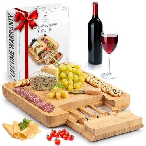 Premium Bamboo Cheese Board Set