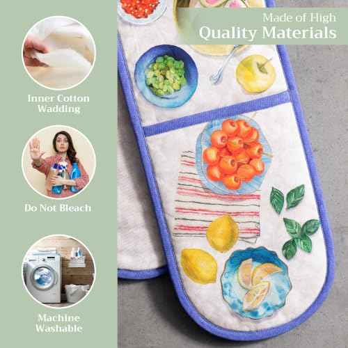 Double Oven Mitts 100% Cotton Double Oven Glove