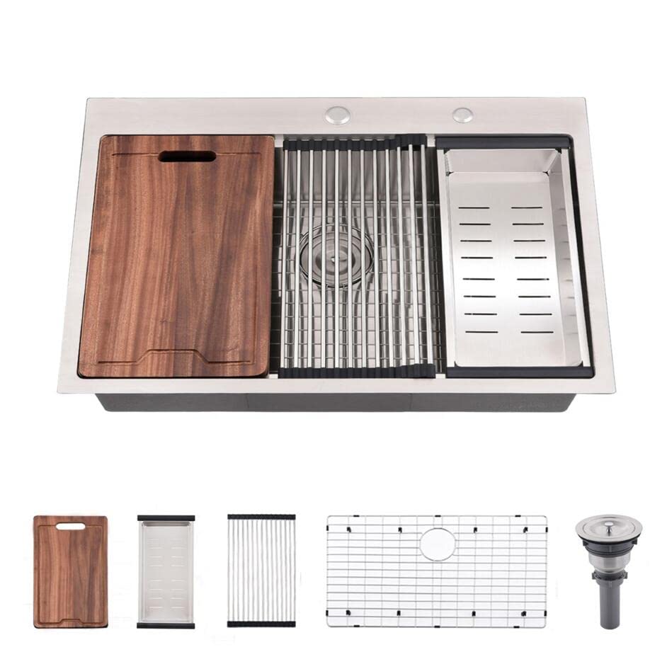 30 Inch Drop In Kitchen Sink Workstation