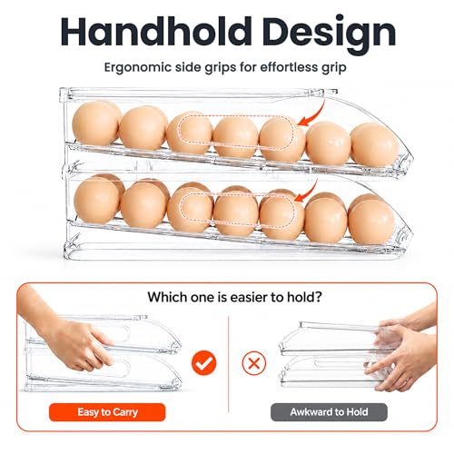 36 Egg Holder for Fridge with Silicone Bumpers