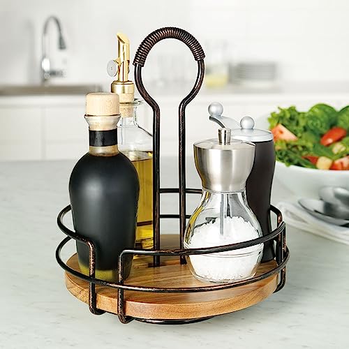 Mikasa Gourmet Basics Hanover Condiment Caddy with Rotating Caddy Organizer Design