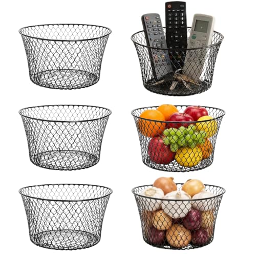 6 Pack Metal Wire Baskets for Kitchen Storage (6 Count)