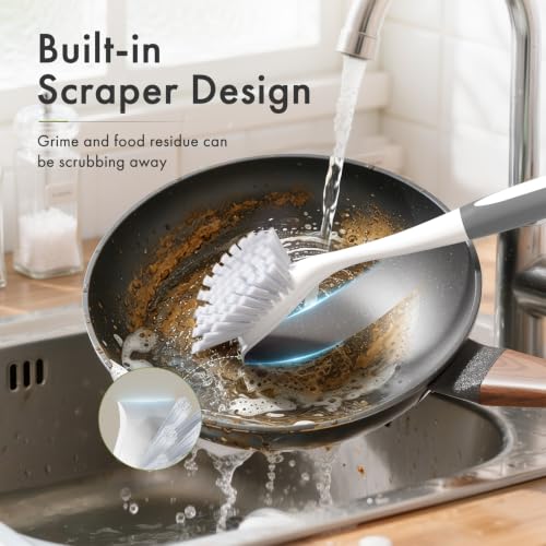 Dish Brush 2 Pack Dish Scrubber with Handle (2 Count)