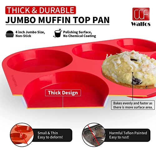 Silicone Muffin Top Pans for Baking 4inch Jumbo Size