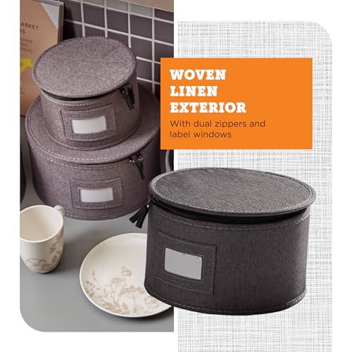4 Piece Quilted China Plate Storage Set