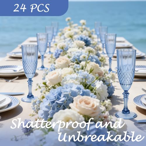 24 Pack Plastic Champagne Flutes (24 Count)