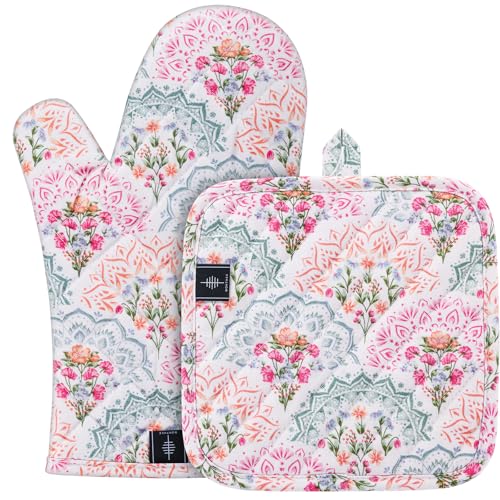 Oven Gloves Heat Resistant Potholder Set Oven Gloves with Anti (2 Count)