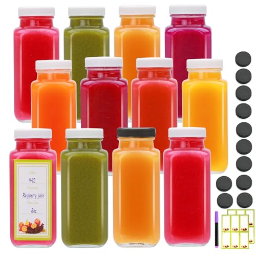 Juice Bottles With Caps 8 oz (12 Count)