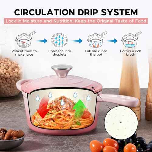 1QT Enameled Cast Iron Saucepan with Lid