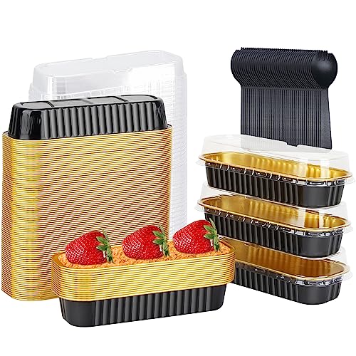 Mini Loaf Pans with Lids 100 Pack (6.8 Fl Oz)