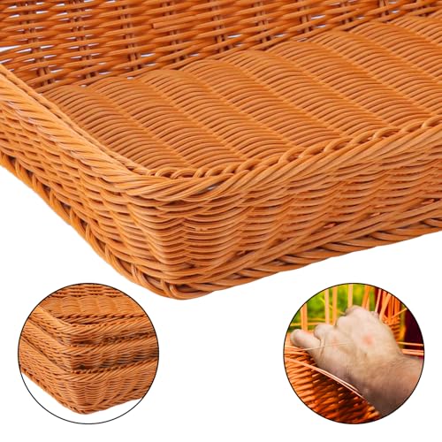 6 Pack 16 Inch Brown Wicker Bread Basket (6 Count)