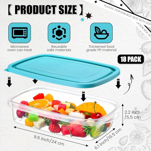 18 Pcs 33 oz Plastic Food Storage Containers with Lids (18 Count)