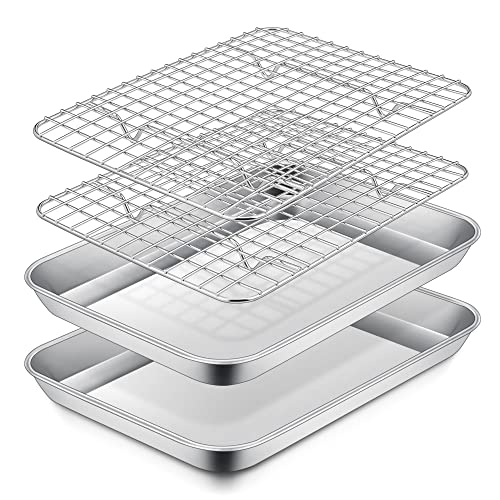 10.4 Inch Toaster Oven Pan Tray with Wire Rack
