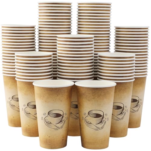 180 Pack 16 oz Coffee Cups Disposable Hot Paper Cups (180 Count)