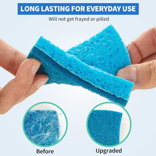 Non Scratch Cellulose Scrub Sponges 12 Pack (12 Count)