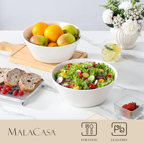 105 OZ Large Serving Bowls Ceramic Salad Soup Bowls Set of 2 (2 Count)