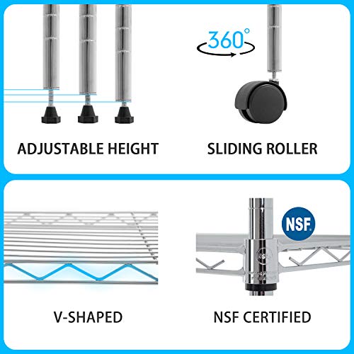 5 Tier Wire Shelf with Wheels