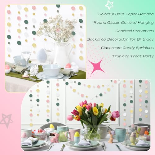 10 Pieces Circle Garland Banner Hanging (10 Count)