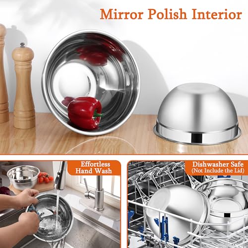 Stainless Steel Metal Mixing Bowls (6 Count)