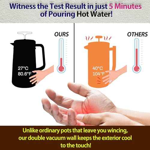34oz Double Vacuum Insulation Large Silicone French Press Coffee Maker