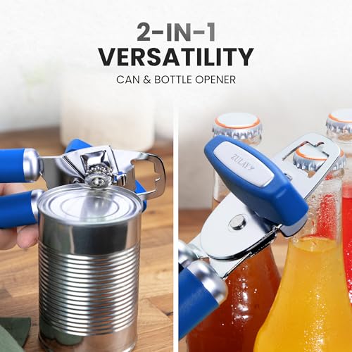 Heavy Duty Stainless Steel Can Opener Manual with Bottle Opener