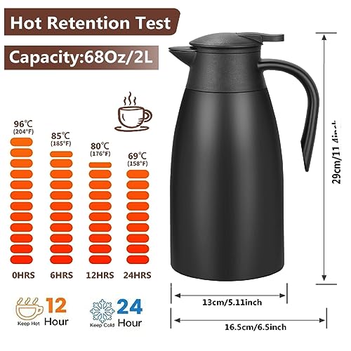 70 Oz Insulated Thermal Coffee Carafe Stainless Steel Double Walled Vacuum Coffee Thermos