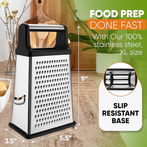 Stainless Steel XL Cheese Grater for Kitchen