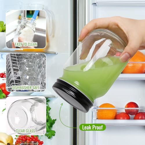 Glass Mason Jars 16 oz (16 Fl Oz)