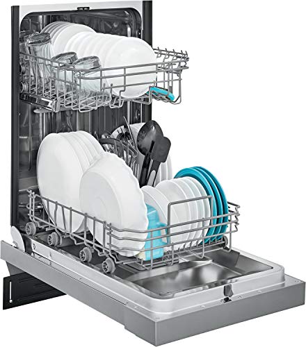 18 in. ADA Compact Front Control Dishwasher in Stainless Steel with Dual Spray Arms