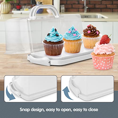 2 Pack Plastic Rectangular Bread Box with Clear Lid (2 Count)
