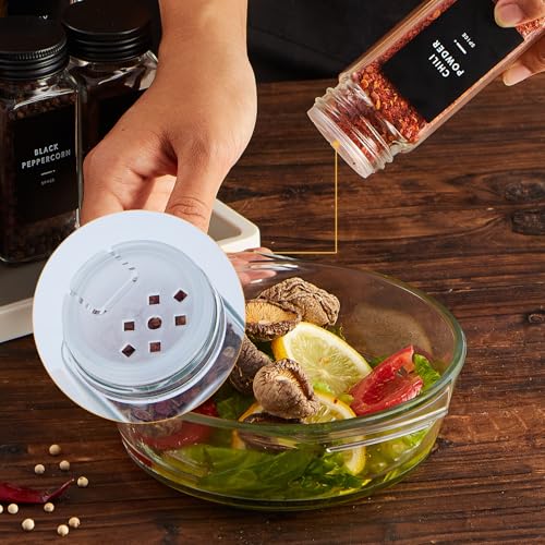 48 Glass Spice jars with label (48 Count)