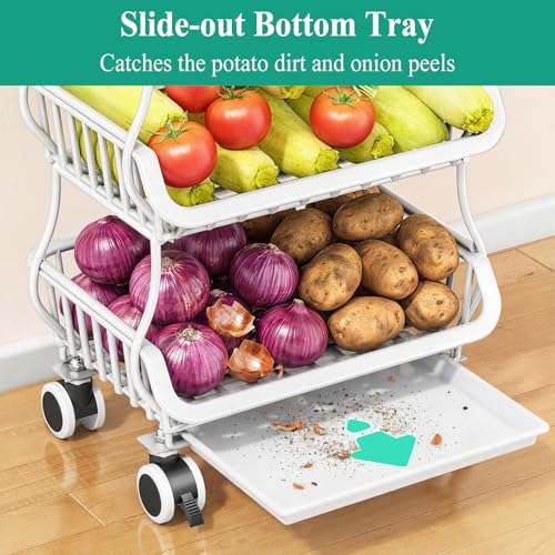 4 Tier Fruit and Vegetable Basket Stand for Kitchen