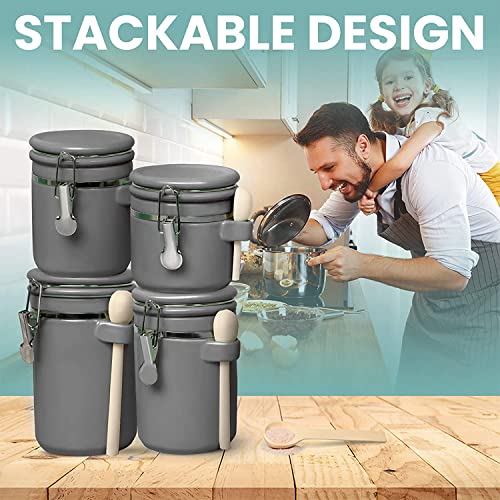 4 Piece Ceramic Kitchen Canisters Set (4 Count)